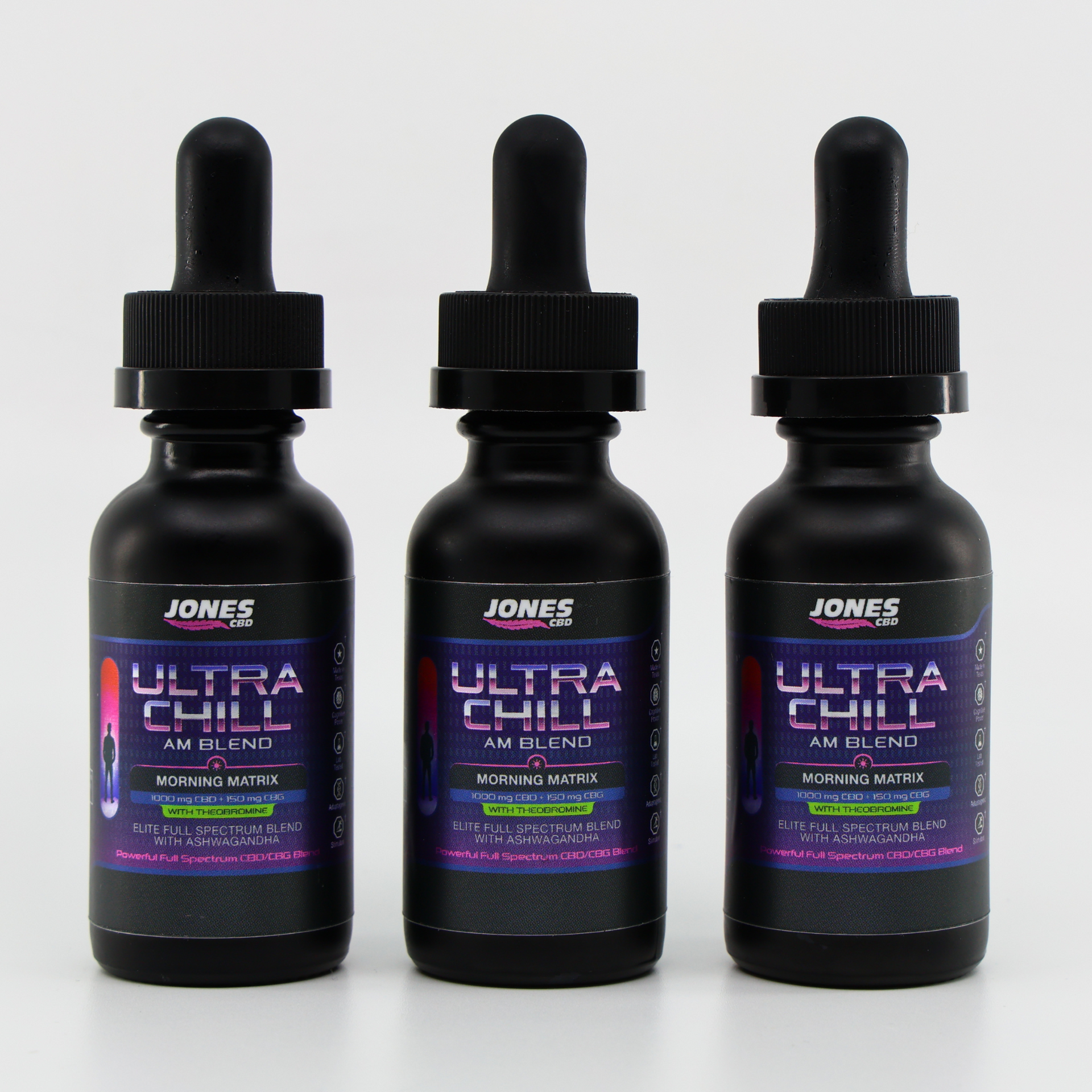 Ultra Chill AM Blend: Full Spectrum Tincture with Ashwagandha + Theobromine